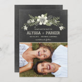 Chalkboard Blooms sparen de Datumkaarten Save The Date (Voorkant / Achterkant)