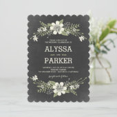 Chalkboard Blooms Wedding Invitations Kaart (Staand voorkant)