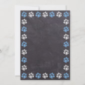 Chalkboard Blue Baby Chien Grossesse Faire-part (Dos)