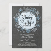 Chalkboard Blue Baby It's Cold Outside Invitation (Devant)