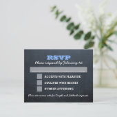 Chalkboard Blue Bar Mitzvah Big RSVP avec options (Debout devant)