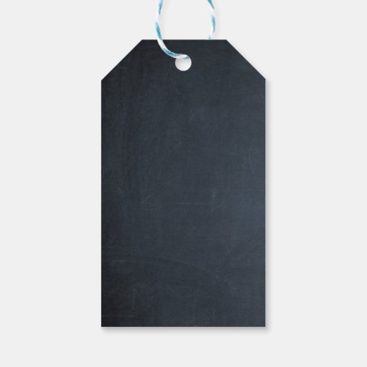 Chalkboard Blue Bar Mitzvah Dank u Cadeaulabel (Achterkant)