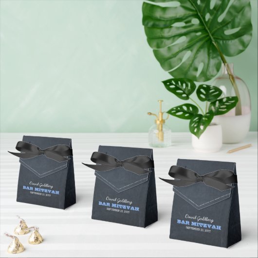 Chalkboard Blue Bar Mitzvah Favor Box Bedankdoosjes (Meervoudige)