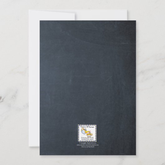 Chalkboard Blue Bar Mitzvah Invitation (Dos)