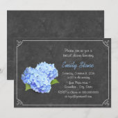 Chalkboard Blue Hydrangea Vrijgezellenfeest Kaart (Voorkant / Achterkant)
