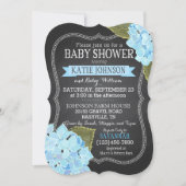 Chalkboard Blue Hydrangeas Baby shower Kaart (Voorkant)