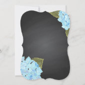 Chalkboard Blue Hydrangeas Baby shower Kaart (Achterkant)