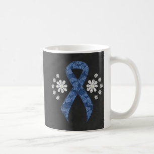 Chalkboard Blue Paisley Ribbon Koffiemok