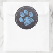 Chalkboard Blue Paw Print Address Label (Tas)
