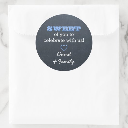 Chalkboard Blue Sweet Treat Bag Sticker (Tas)