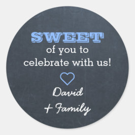 Chalkboard Blue Sweet Treat Bag Sticker