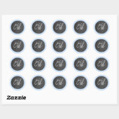 Chalkboard Blue Wedding Envelope Stickers (Vel)