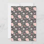 Chalkboard Blush Pink Floral bevestiging Kaart (Achterkant)