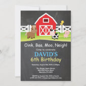 Chalkboard Boerderij Birthday Invitation Barnyard Kaart (Voorkant)