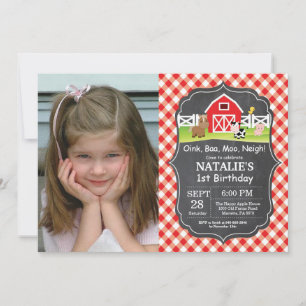 Chalkboard Boerderij Birthday Invitation Barnyard  Kaart