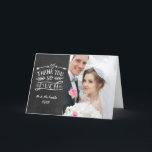 Chalkboard Boho Mariage Photo Merci tellement<br><div class="desc">Un carte de remerciements boho avec les détails de votre remerciement sur un arrière - plan de tableau noir à côté de votre photo de mariage préférée. Vous pouvez personnaliser le message de remerciement à l'intérieur de la carte. Une façon parfaite de dire merci ! Conçu par Thisisnotme©</div>