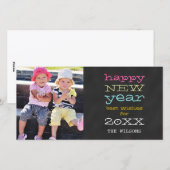Chalkboard Bonne année | Carte photo de vacances (Devant / Derrière)