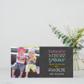 Chalkboard Bonne année | Carte photo de vacances (Debout devant)