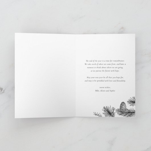 Chalkboard Botanical Frame Merry Christmas Photo Feestdagen Kaart (Binnen)