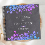 Chalkboard Botanique violet bleu Mariage livre d'o<br><div class="desc">Les clients Invitations de laisser leurs voeux aux jeunes mariés dans ce livre d'hôtes mariage à la fois moderne et rustique. Ce livre d'hôtes mariage de verdure présente d'élégants feuilles botaniques de verdure, ainsi que des noms et des dates personnalisés des mariés et des mariés. Visitez notre collection de mariages...</div>