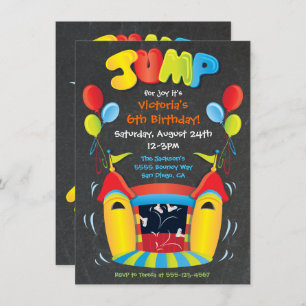 Chalkboard Bounce House Invitation de la fête du j