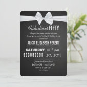Chalkboard Bow Fabulous 50th Birthday Kaart (Staand voorkant)