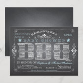  Chalkboard Boy Baby shower BBQ Uitnodiging (Voorkant / Achterkant)