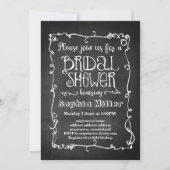 chalkboard bridal doucheuitnodiging kaart (Voorkant)