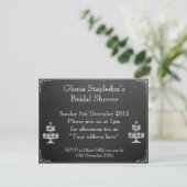 Chalkboard Bridal Shower Invitation Kaart (Staand voorkant)