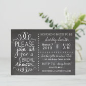 Chalkboard Bridal Shower Invitation Kaart (Staand voorkant)