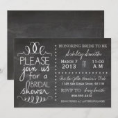 Chalkboard Bridal Shower Invitation Kaart (Voorkant / Achterkant)