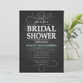 Chalkboard Bridal Shower Invitation Kaart (Staand voorkant)