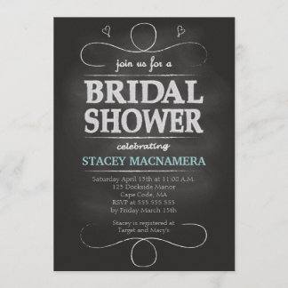 Chalkboard Bridal Shower Invitation Kaart