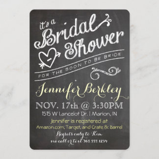 Chalkboard  Bridal Shower Invitation Kaart