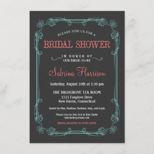 Chalkboard Bridal Shower-uitvindingen Kaart