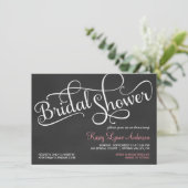 Chalkboard Bridal Wedding Shower-uitnodigingen Kaart (Staand voorkant)
