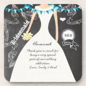 Chalkboard Bride & Groom Wedding Onderzetter (Voorkant)