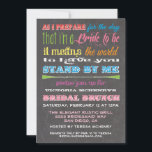 Chalkboard Bridesmaid Brunch Invitations<br><div class="desc">Chalkboard moderne Bridesmaid Brunch Invitations avec la typographie amusante et le dicton "Alors que je me prépare pour le jour où je suis une mariée à être, cela signifie le monde de vous avoir debout à côté de moi". Parfait pour la mariée moderne ou l'hôte qui veut traiter la fête...</div>