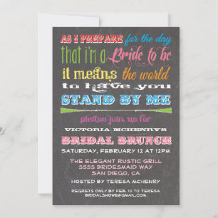 Chalkboard Bridesmaid Brunch Invitations