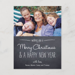 Chalkboard Briefkaart kerstfotokaart