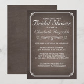 Chalkboard Brown Bridal Shower Invitations Kaart (Voorkant / Achterkant)
