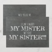 Chalkboard bruidsmeisje / Maid of Honor Voorstel Kaart (Voorkant / Achterkant)