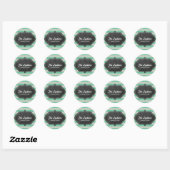 Chalkboard bruiloft douche mint streep - bruids ronde sticker (Vel)