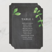 Chalkboard bruiloft zitkaart. Groene botanische Kaart (Voorkant / Achterkant)