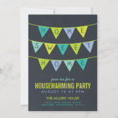 Chalkboard Bunting Housewarming Party Uitnodiging (Voorkant)