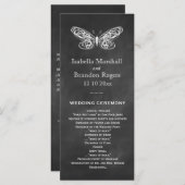 Chalkboard Butterflies Wedding Program Programma (Voorkant / Achterkant)