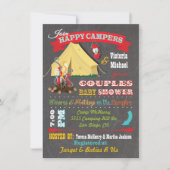 Chalkboard Camping Baby Shower Invitations (Devant)