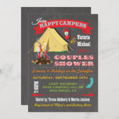 Chalkboard Camping Koppels Douche Uitnodigingen (Voorkant / Achterkant)