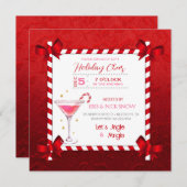 Chalkboard Candy Cane Lijst Cocktail Holiday Kaart (Voorkant / Achterkant)