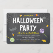Chalkboard Candy Halloween Party Invitation (Devant)